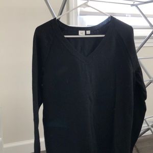 V Neck black soft sweater